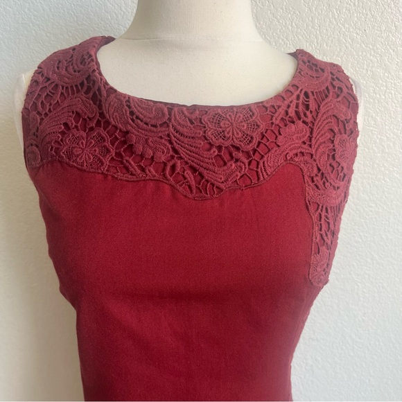 💓Peruvian Connection Burgundy Red Wool Embroidered Sheath Dress - Size 8 - Picture 14 of 16